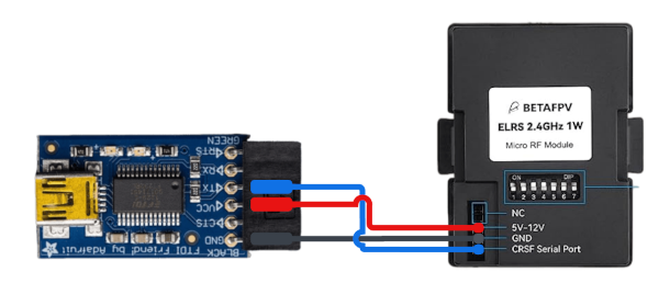 FTDI Adapter ELRS Module Wiring