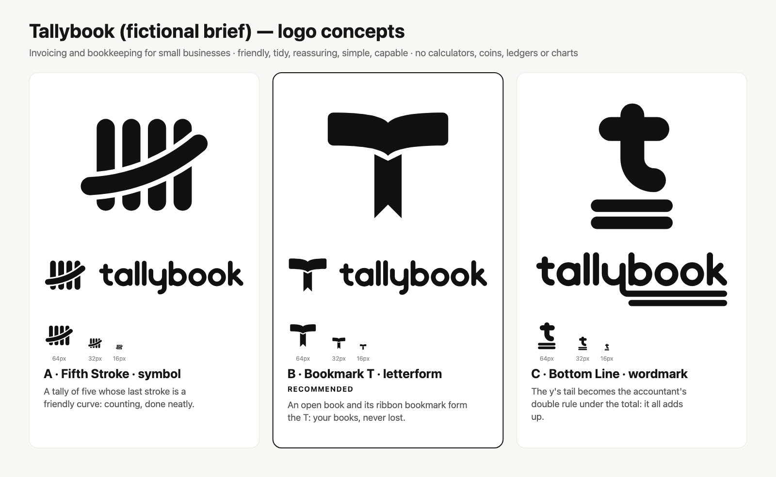 Tallybook concepts