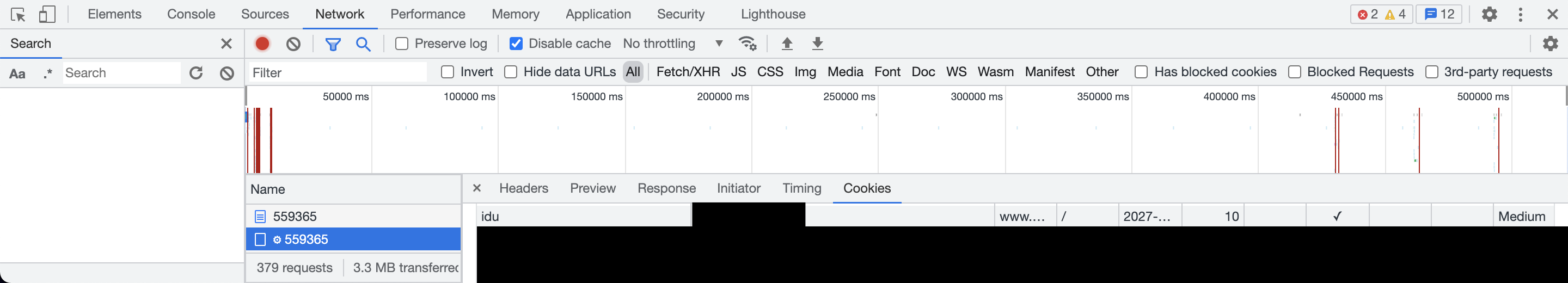 idu extraction via Chrome Developer Tools