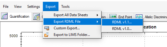 Figure 2. Data export