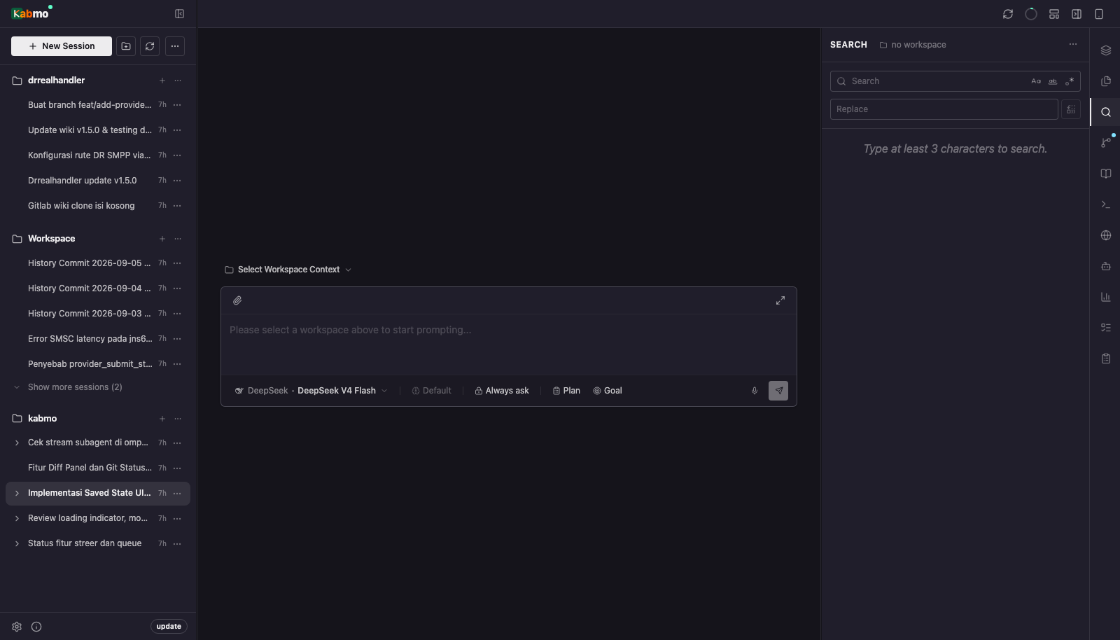 Search panel