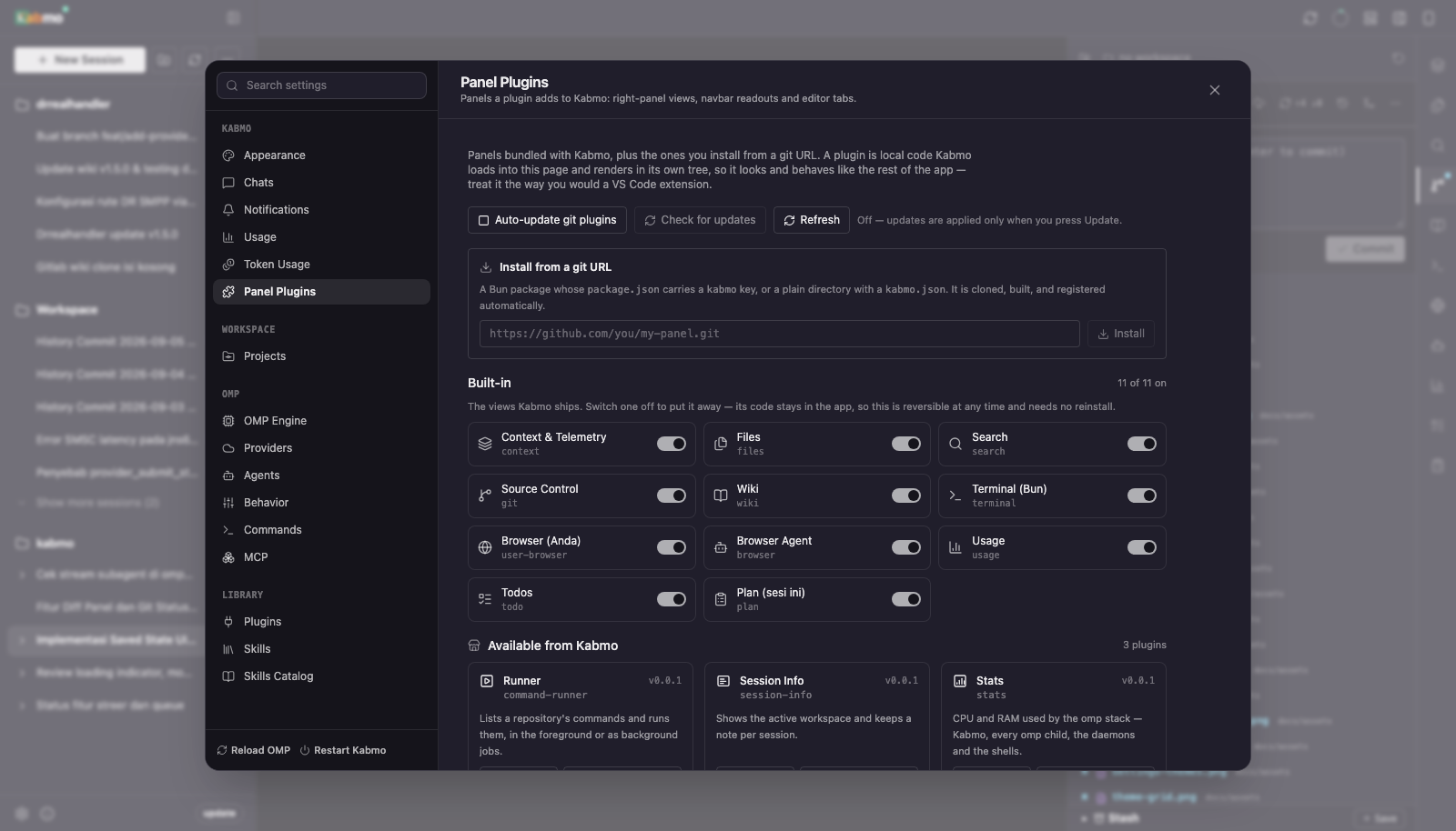 Panel plugins