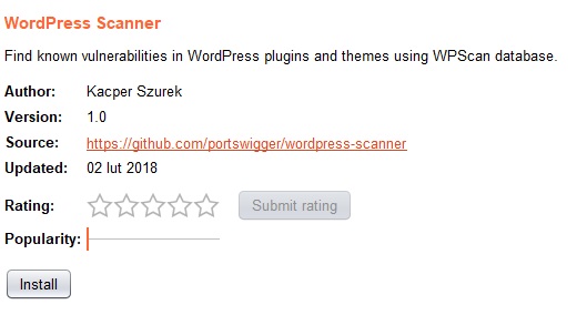 WordPress Scanner Install