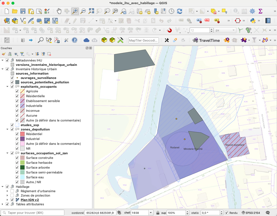 capture d'écran modèle QGIS