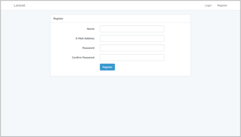 Laravel Register Page