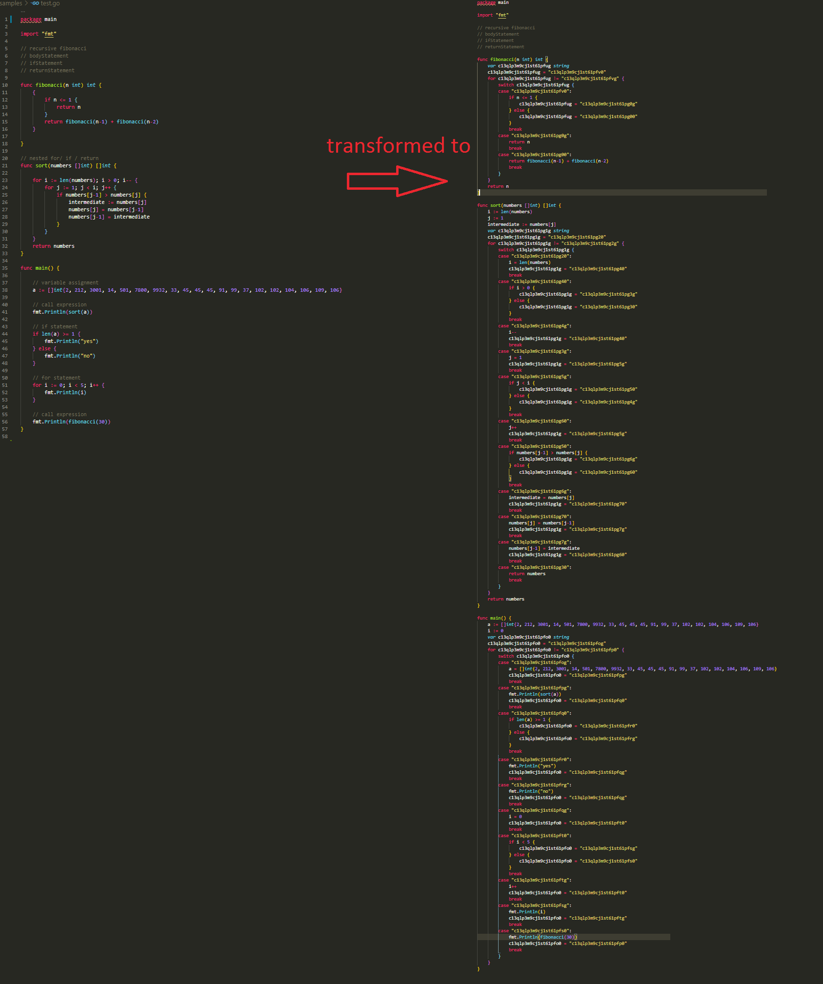 before/after source code level