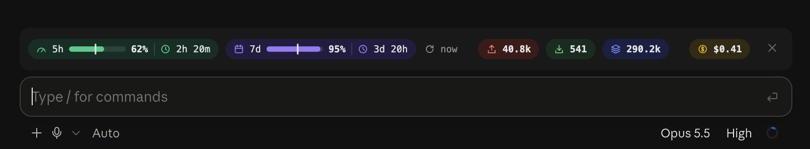 The dark palette in the app's dark theme