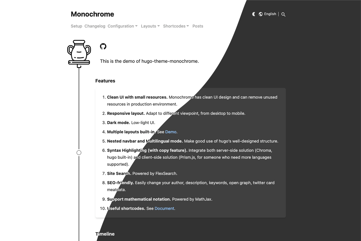 hugo-theme-monochrome 网站模板截图