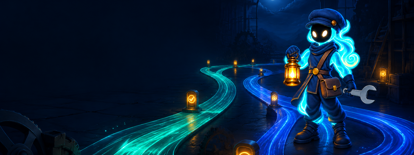 Kaimahi night worker guarding paths for AI agents
