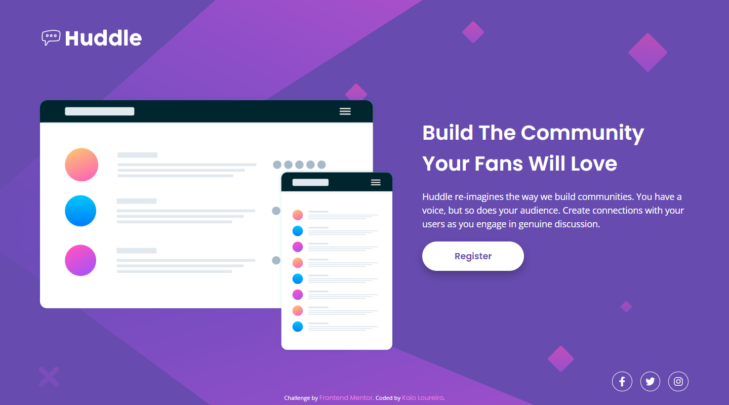 Huddle Landing Page