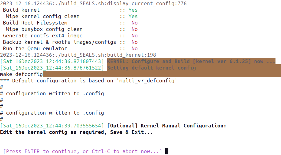 kernel build sample 1