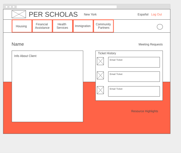 Wireframe User Page