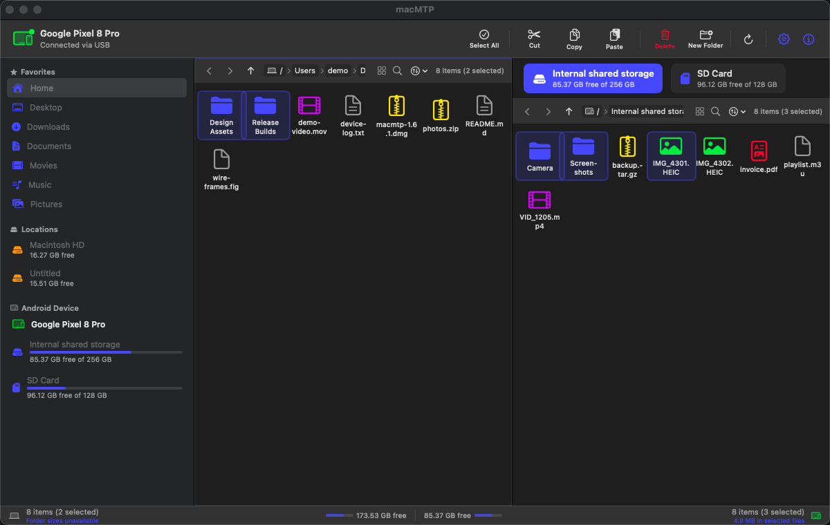 MacMTP screenshot 1