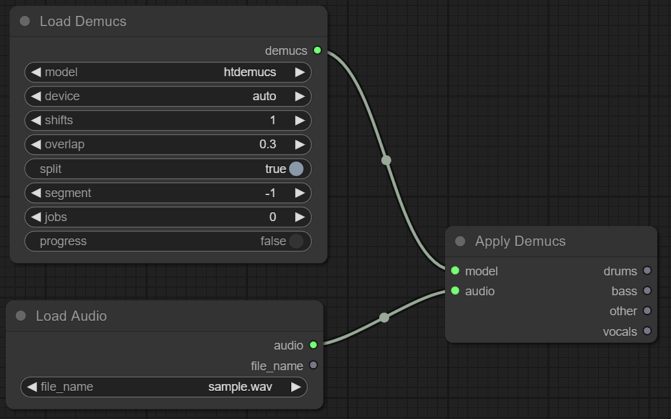 Apply demucs node