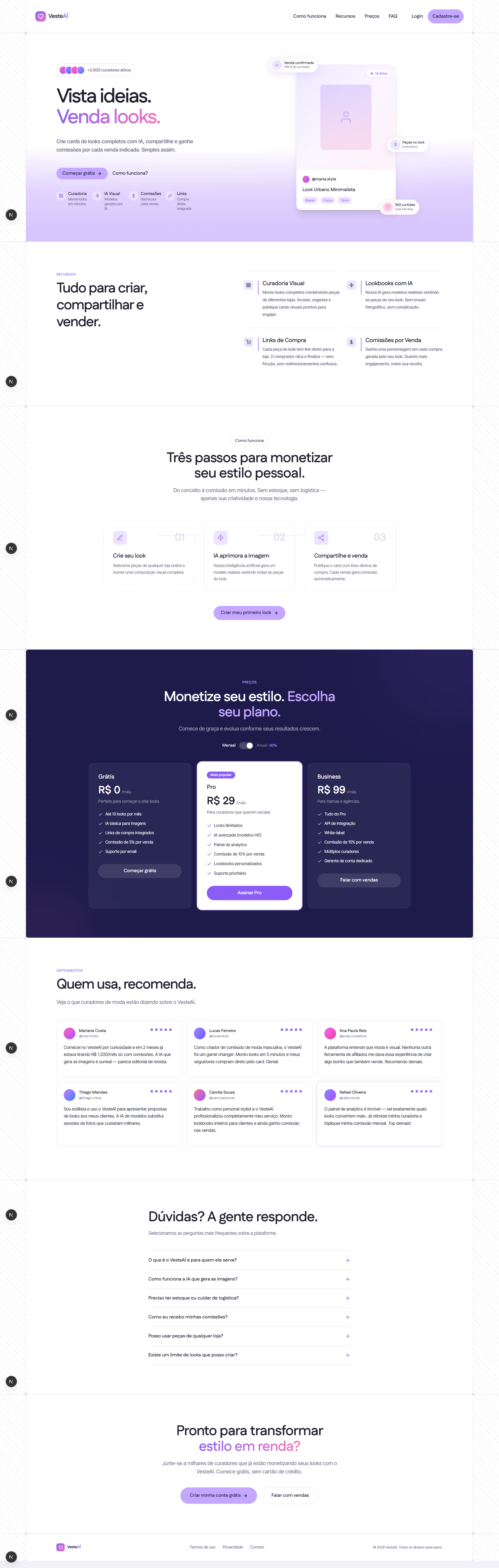 Landing Page VesteAí
