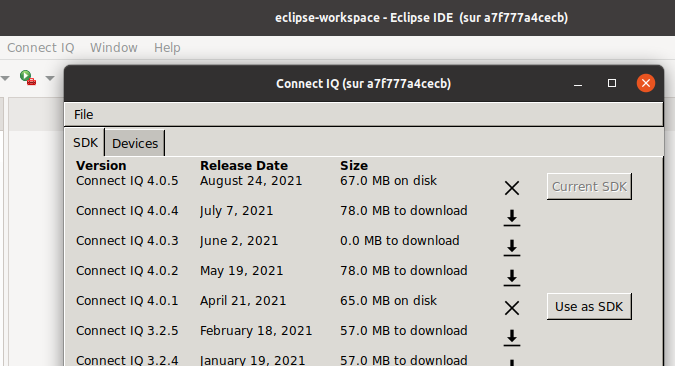 eclipse connectiq sdk manager SDK