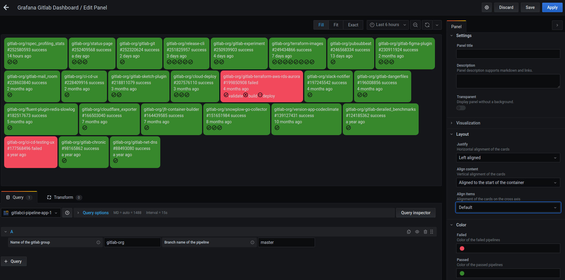 Settings page