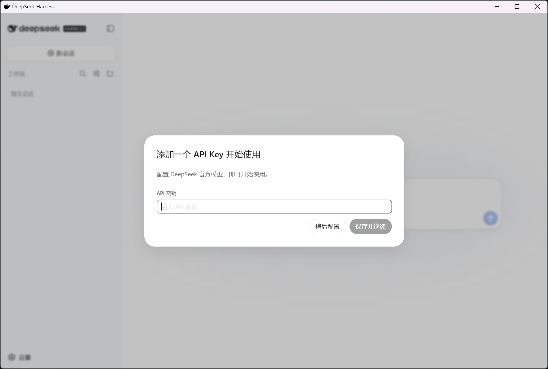 DeepSeek Harness API Key 配置