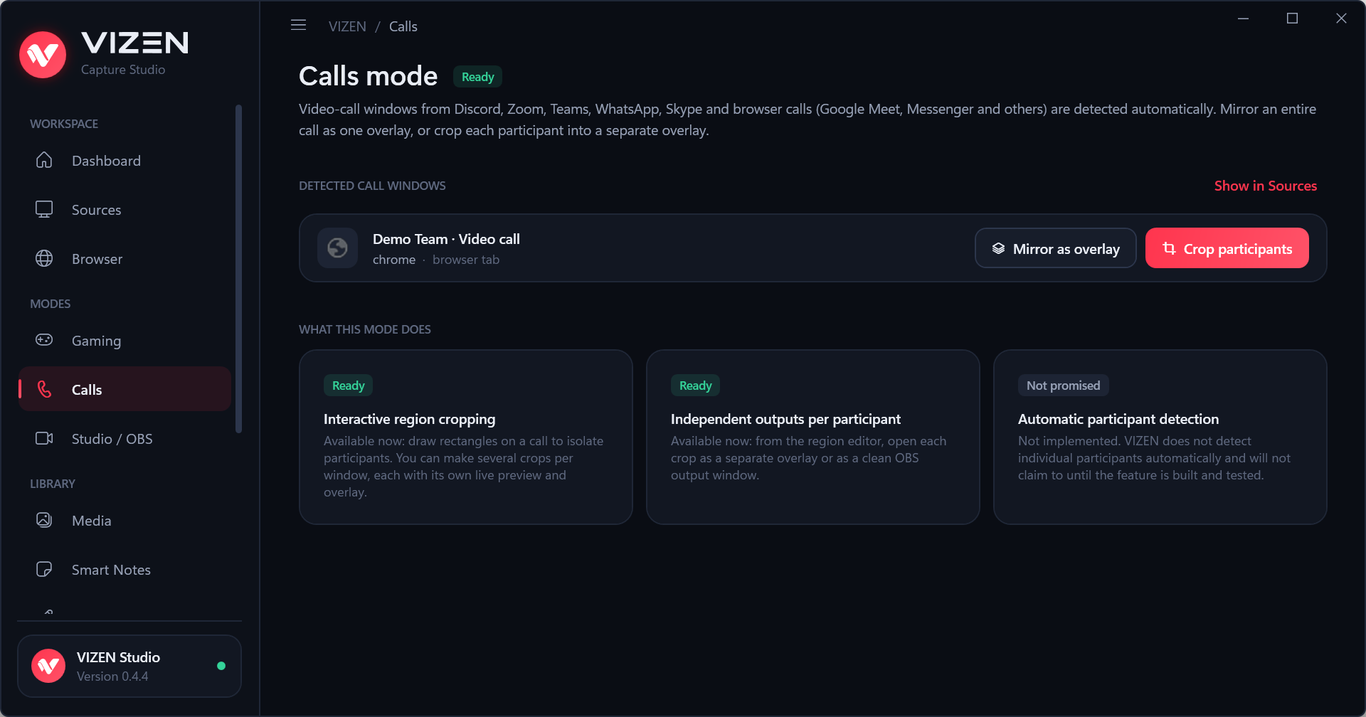 Calls mode