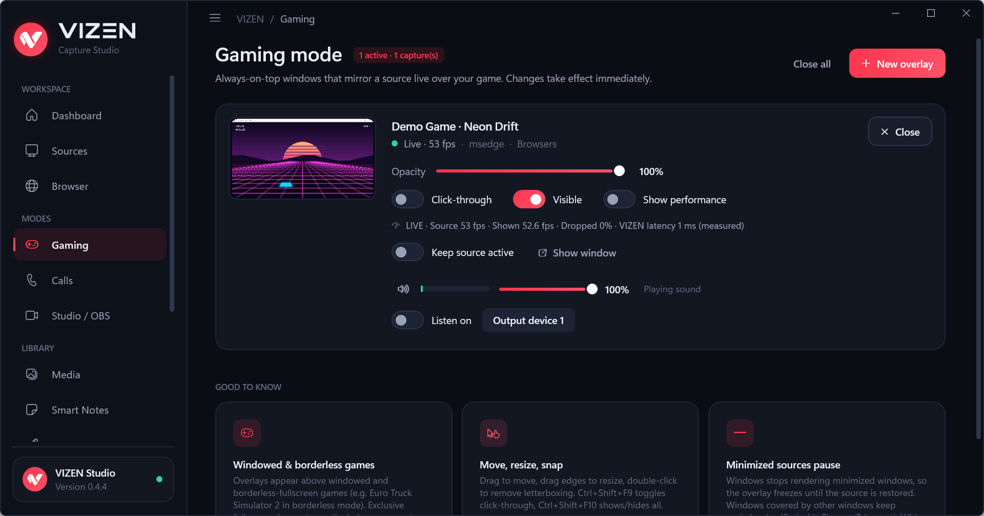 Gaming mode
