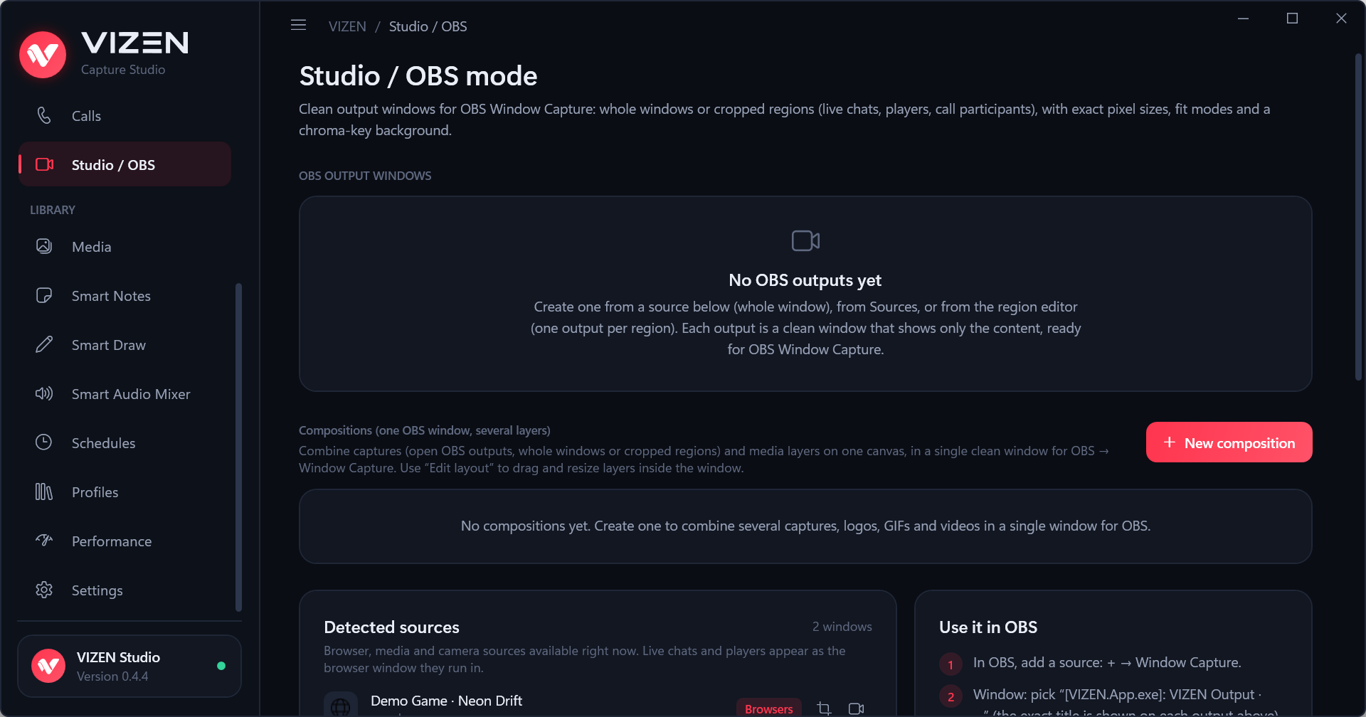 Studio / OBS mode