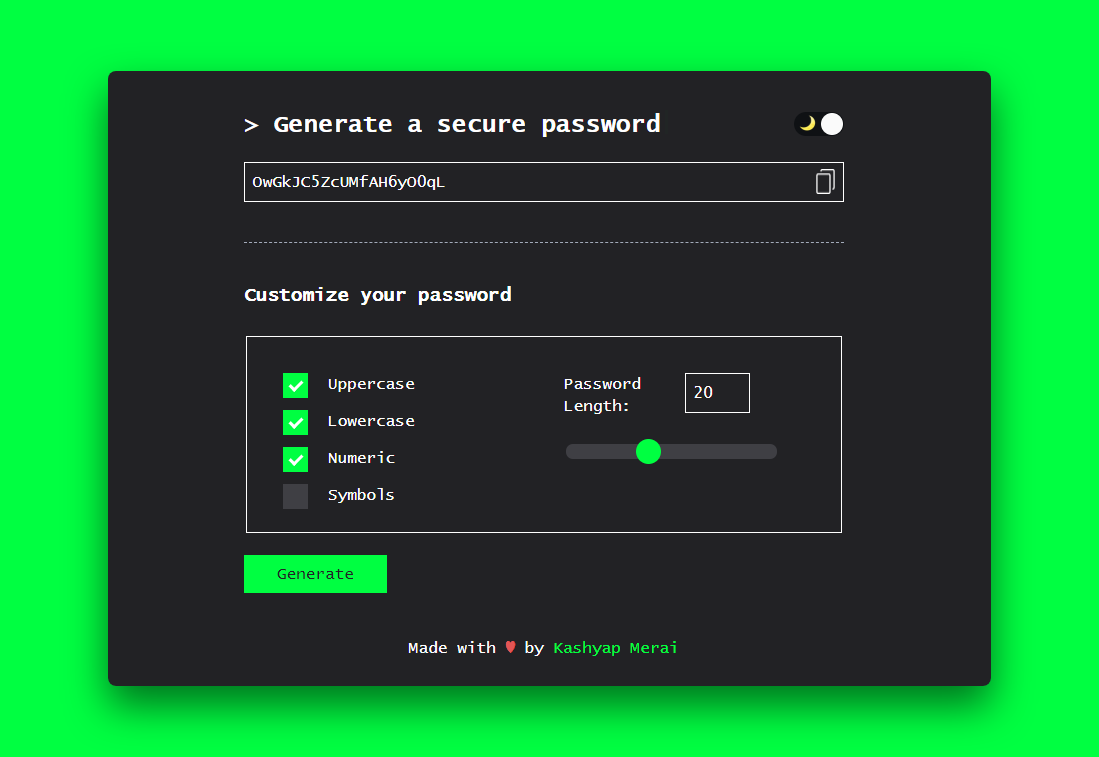 random email and password generator