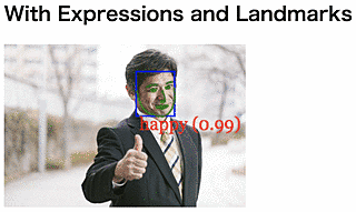Detected Face With Expressions and Landmarks