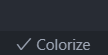 Status bar item when colorize is activated