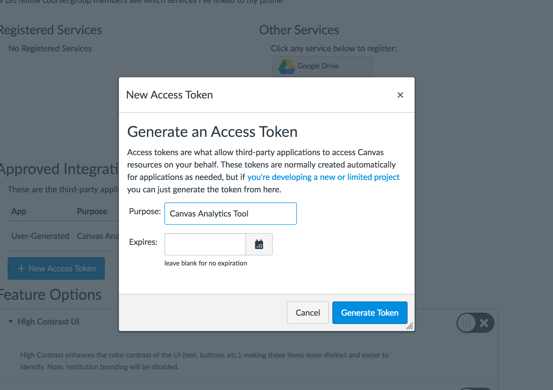 authentication token