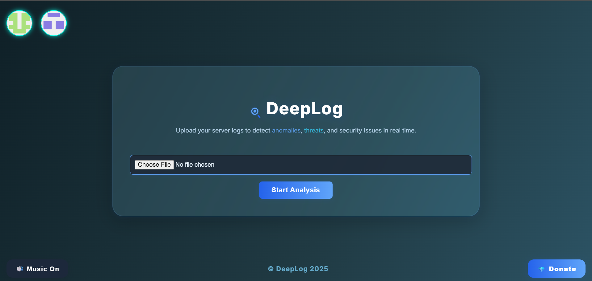 DeepLog UI Screenshot