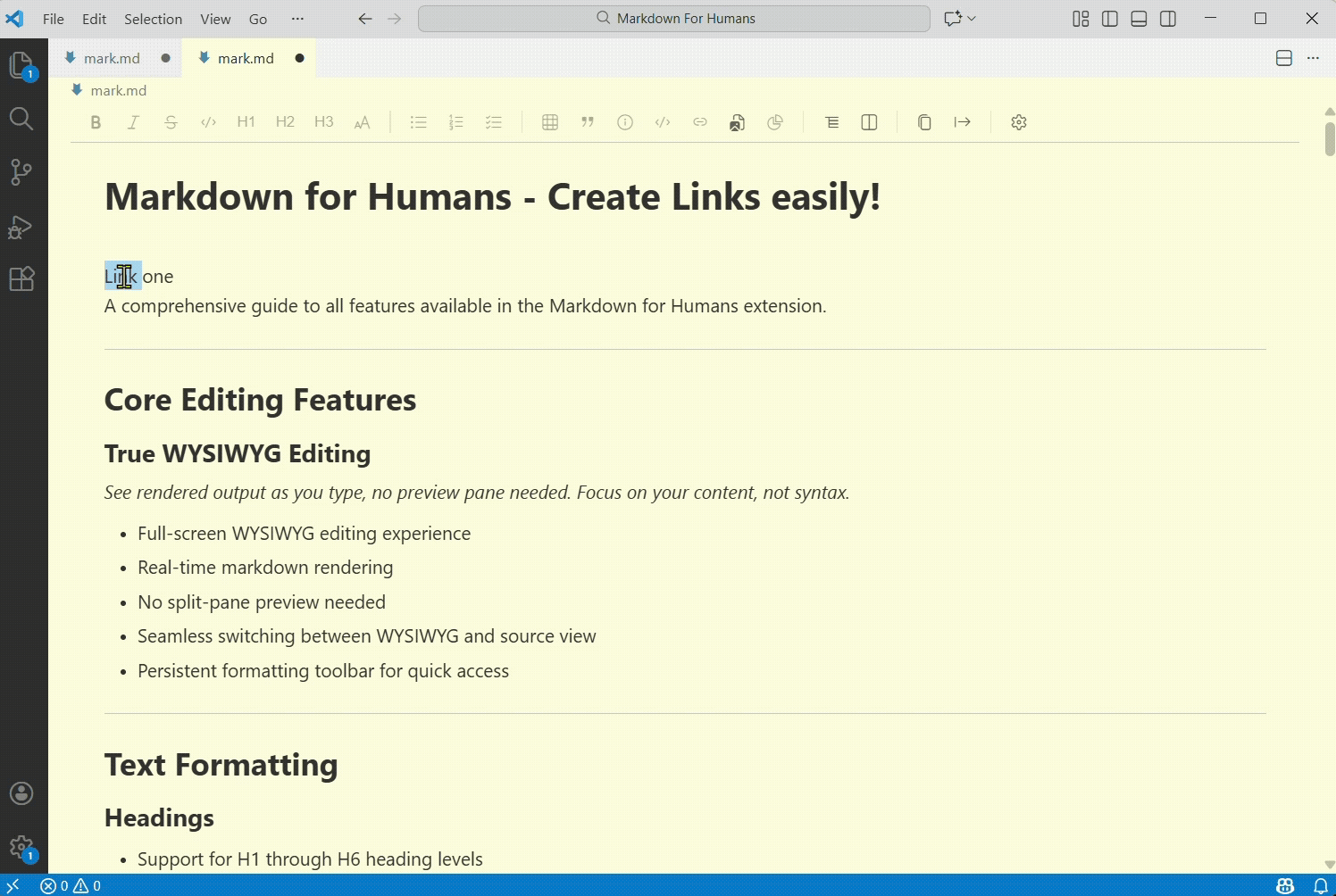 Enhanced Link Feature