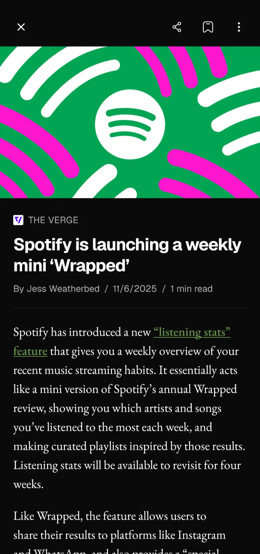 Readspace Mobile Article Demo