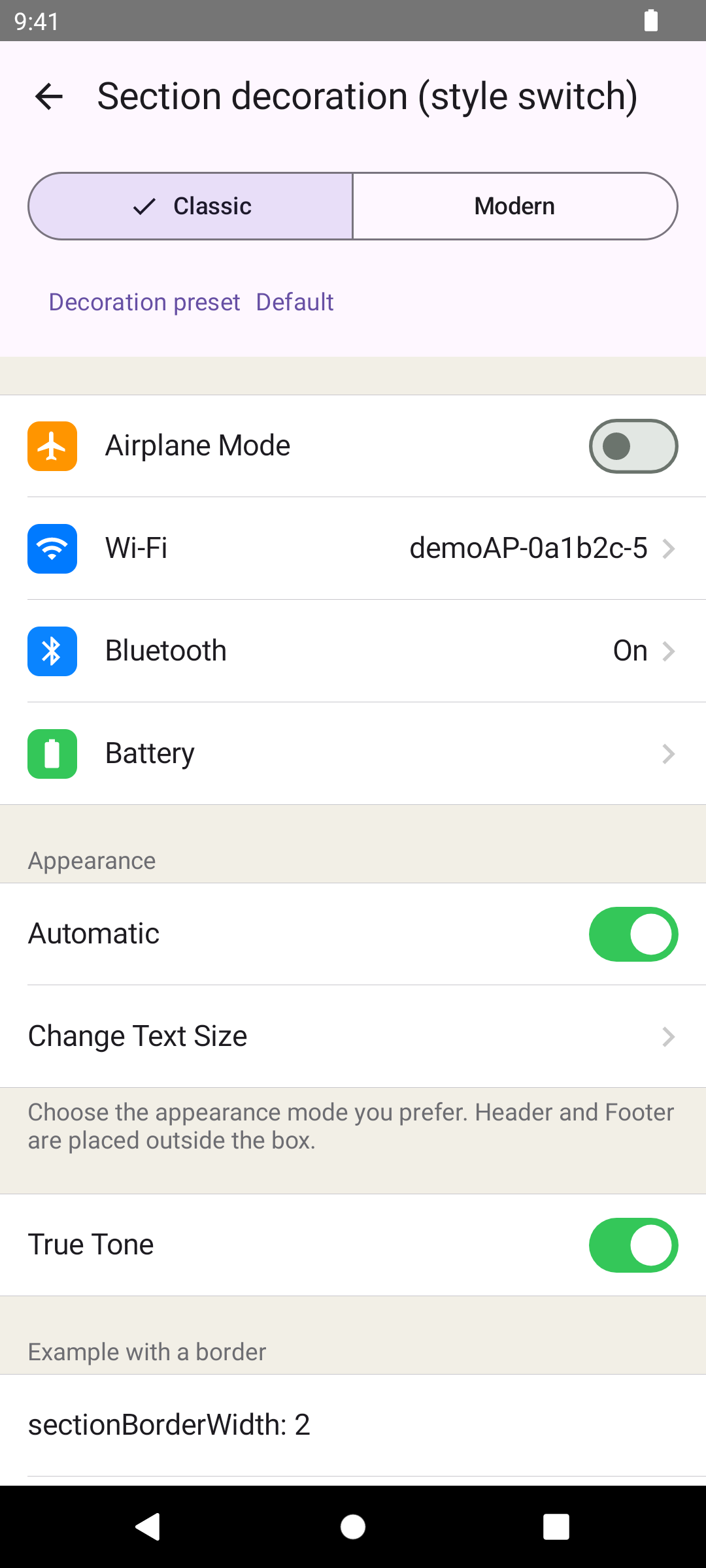 Android Classic style