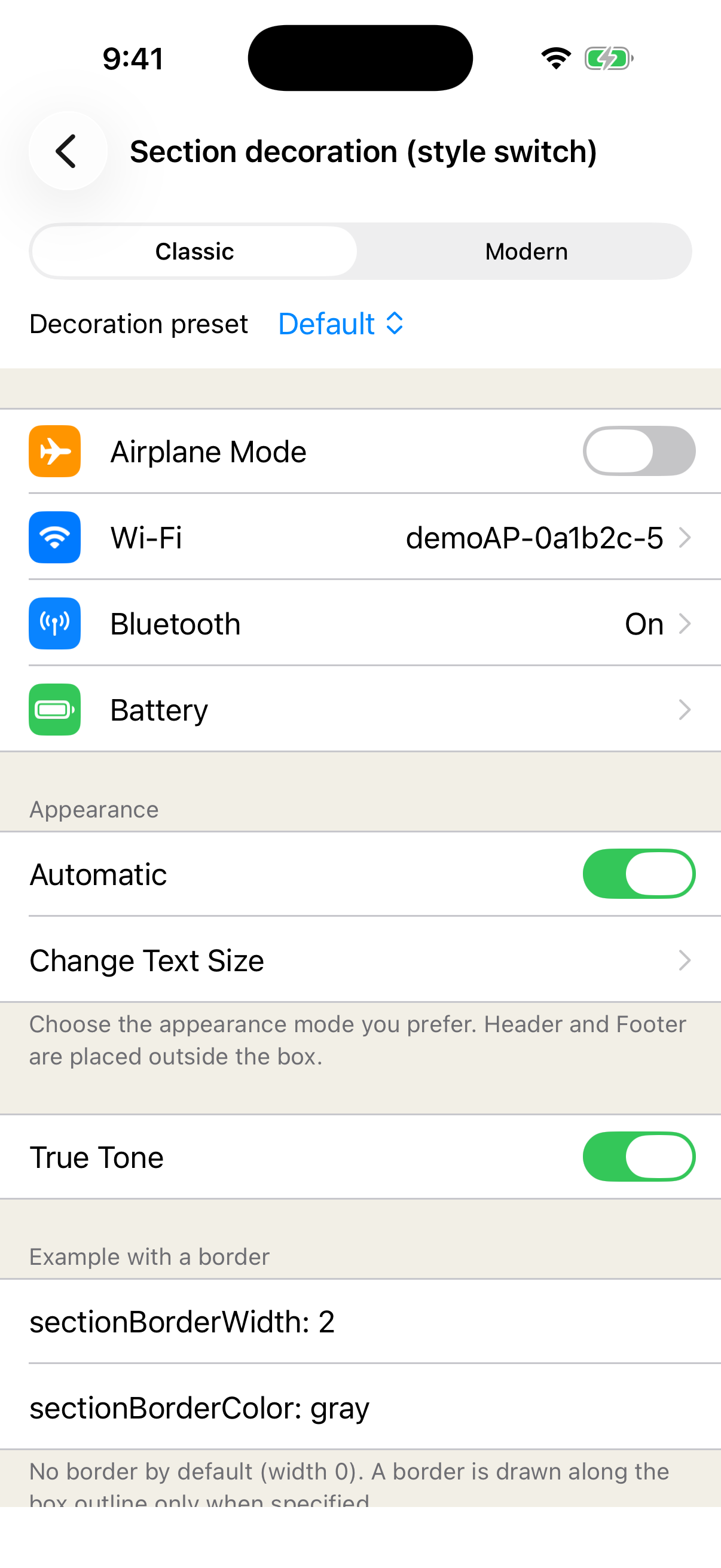 iOS Classic style