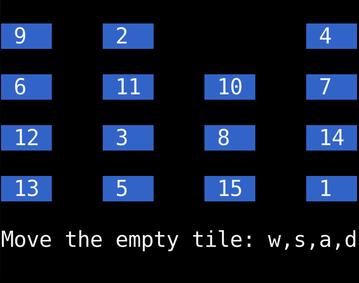 Reverse Slide Puzzle