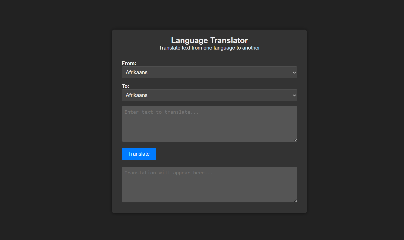 Language Converter Screenshot