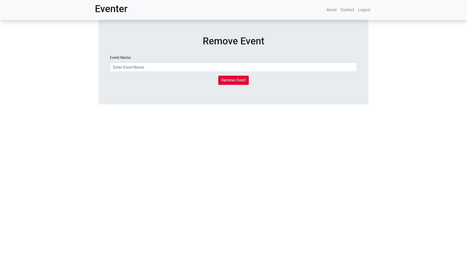 Remove Event Page