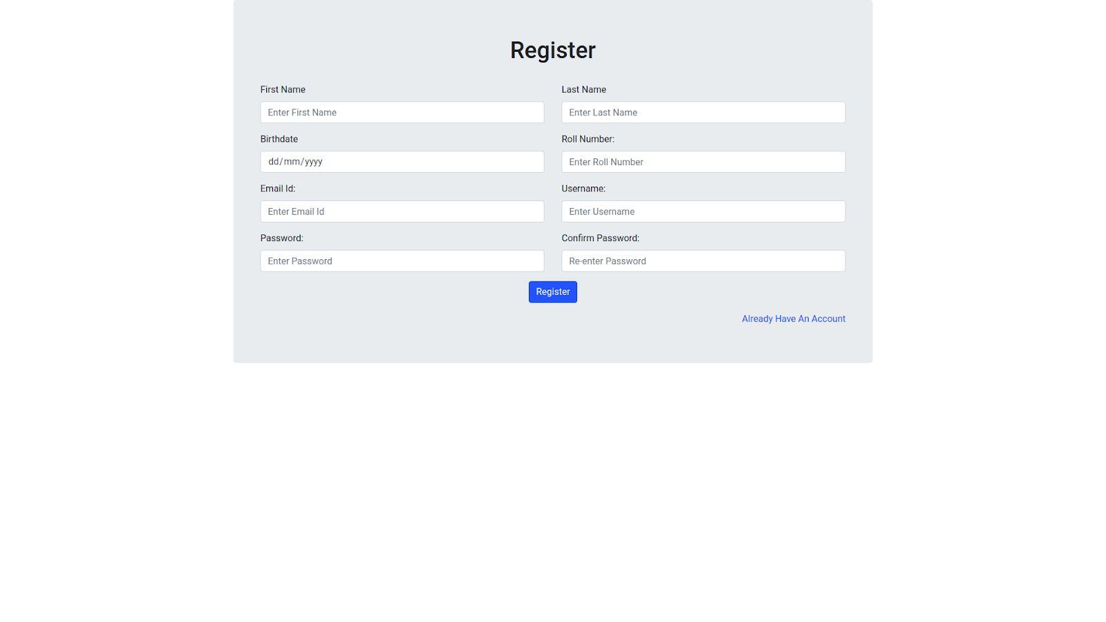 Register Page