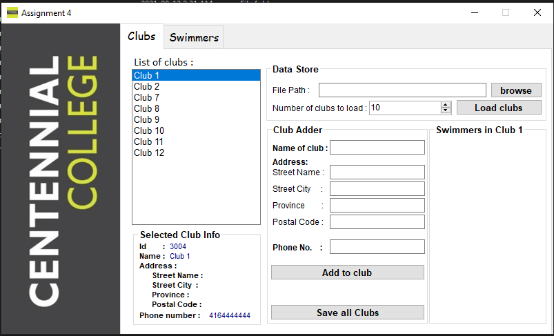 Club manager Screenshot