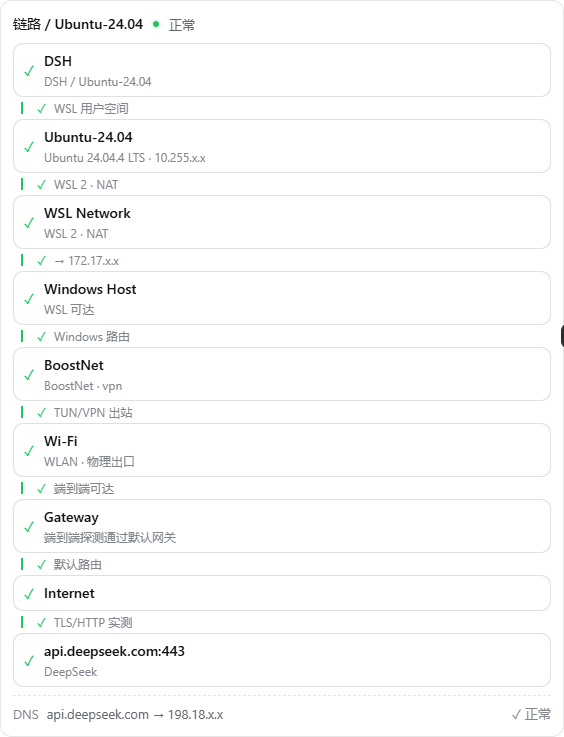 DSH network path in WSL