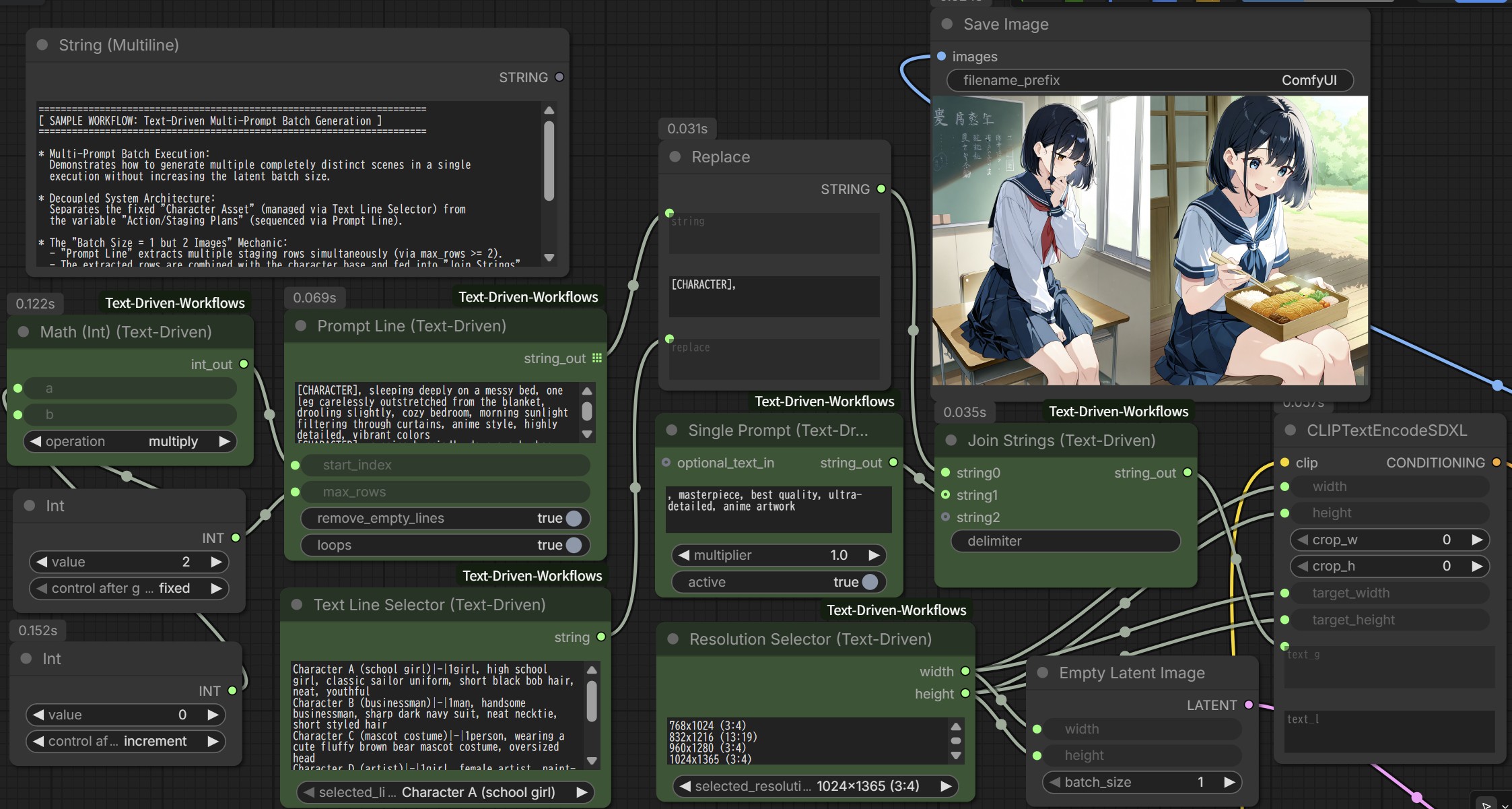 Text-Driven Batch Processing Sample Workflow