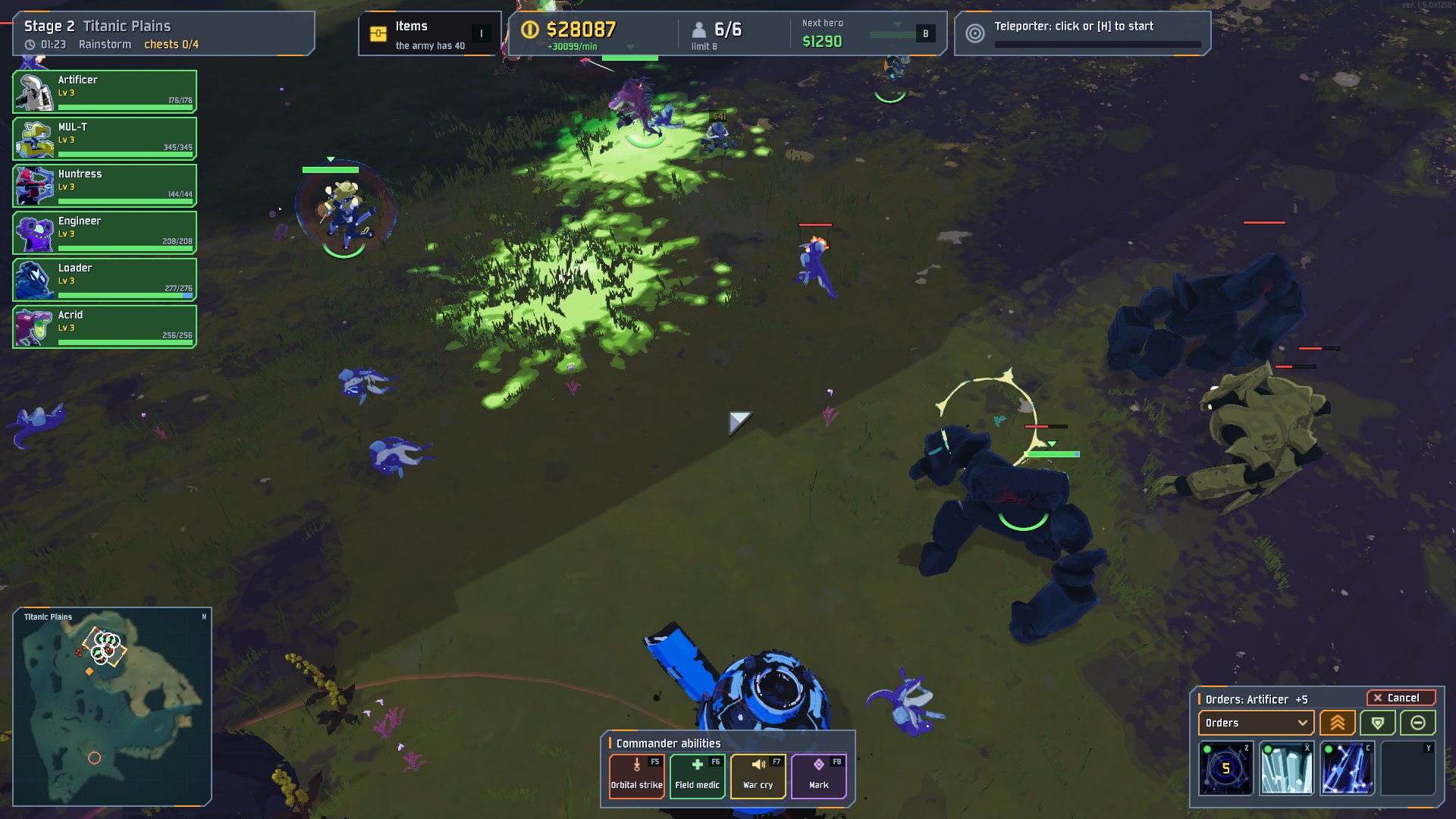 A battle: golems and lemurians against the army