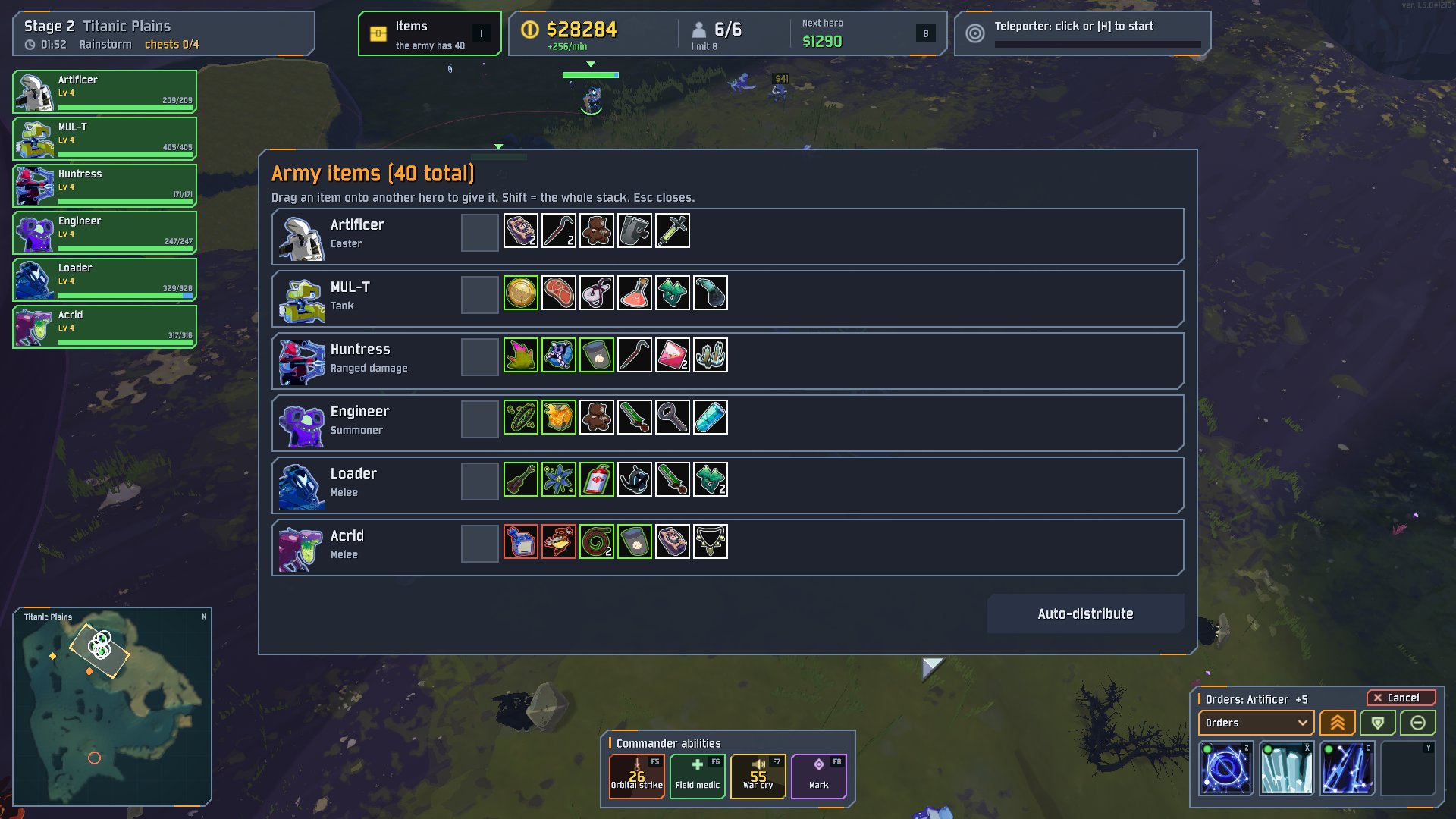 The item panel
