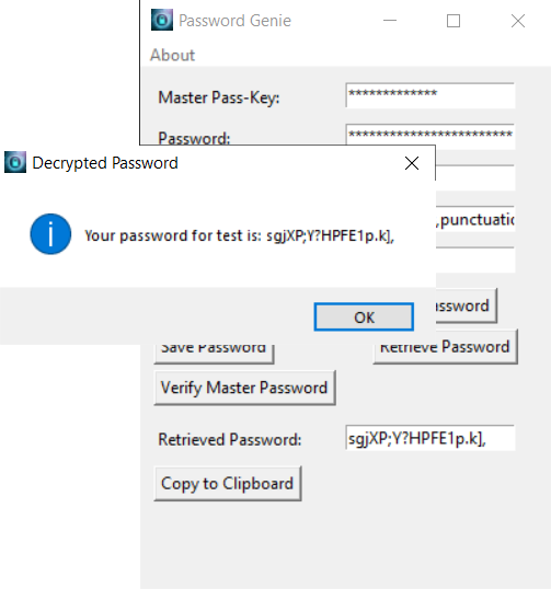 Decrypted Password