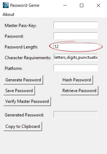 Set Password Length