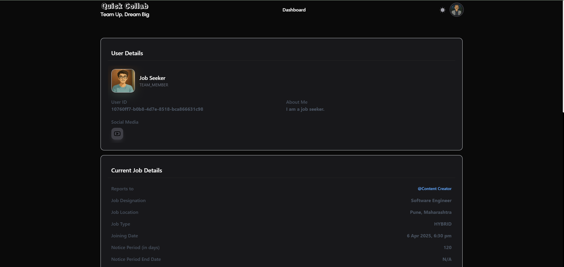 User Profile Page