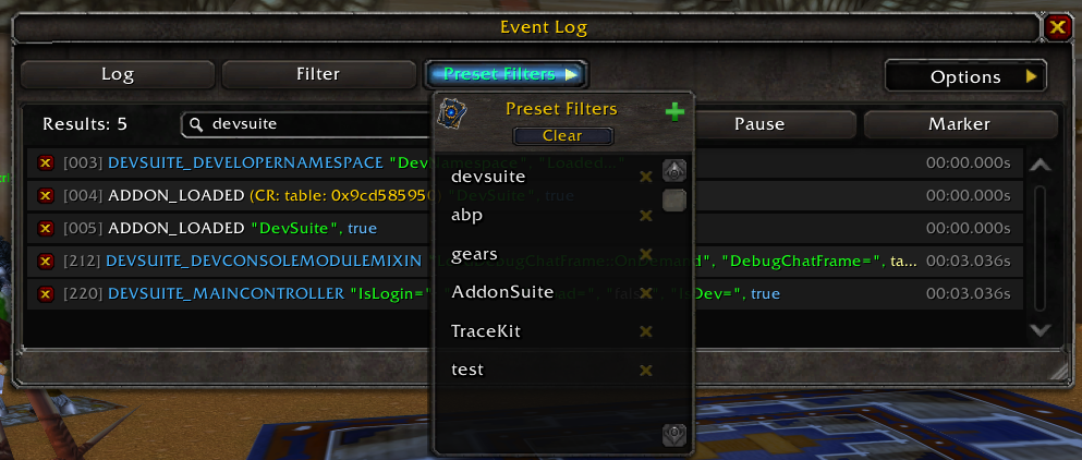 DevSuite Preset Filters