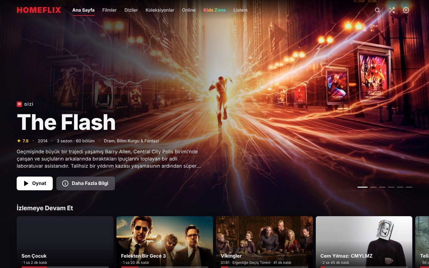 Homeflix home page