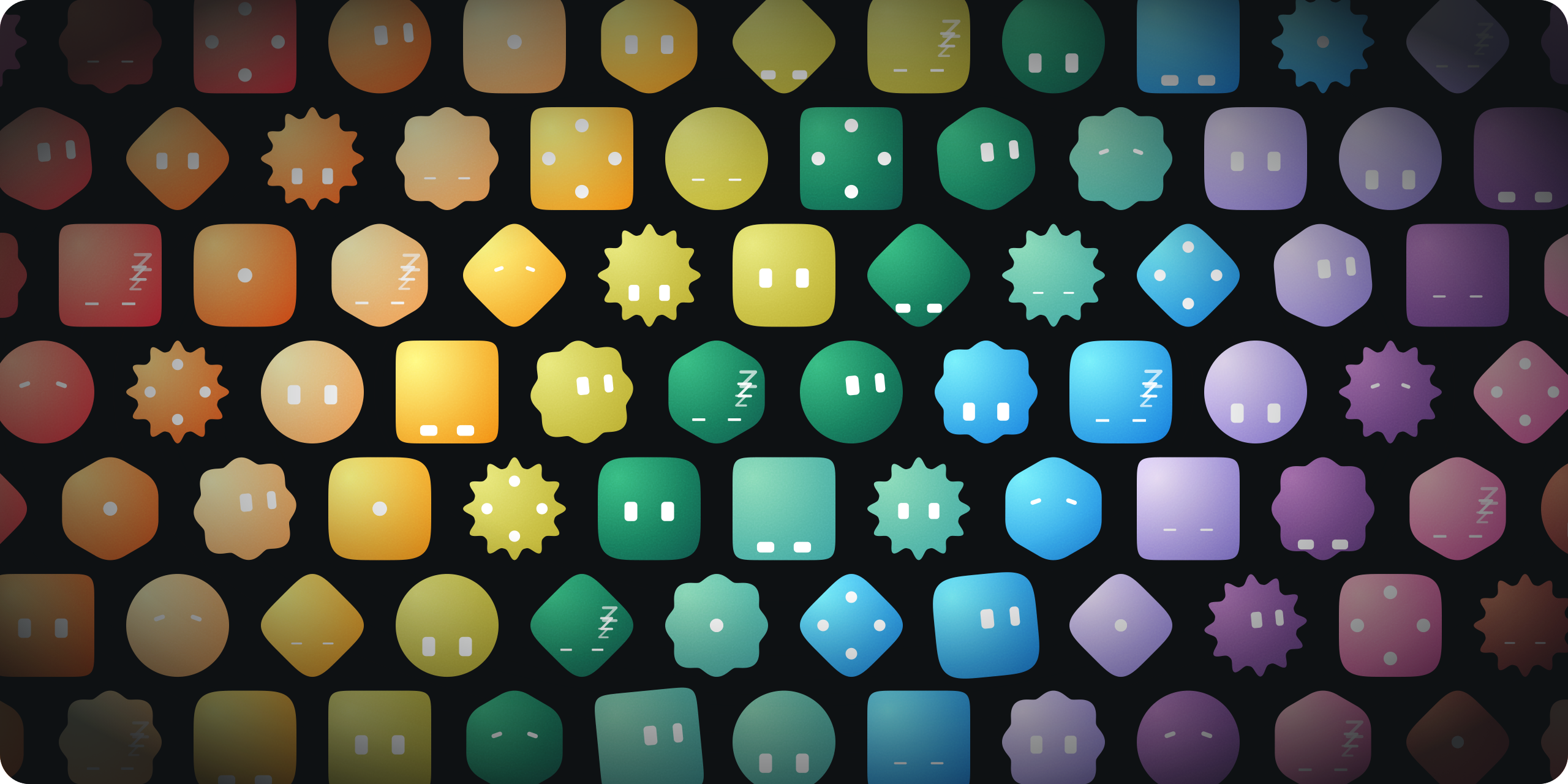 Dozens of Moodstone avatars in every cut, mood and palette colour
