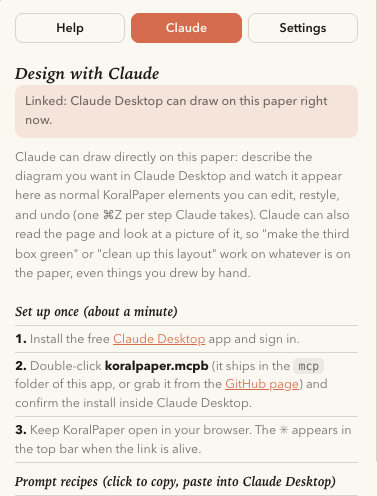 Claude drawing an editable diagram through the MCP bridge